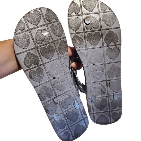 BRIGHTON BLACK SCROLL RUBBER SANDALS SZ 8 - Picture 3 of 6